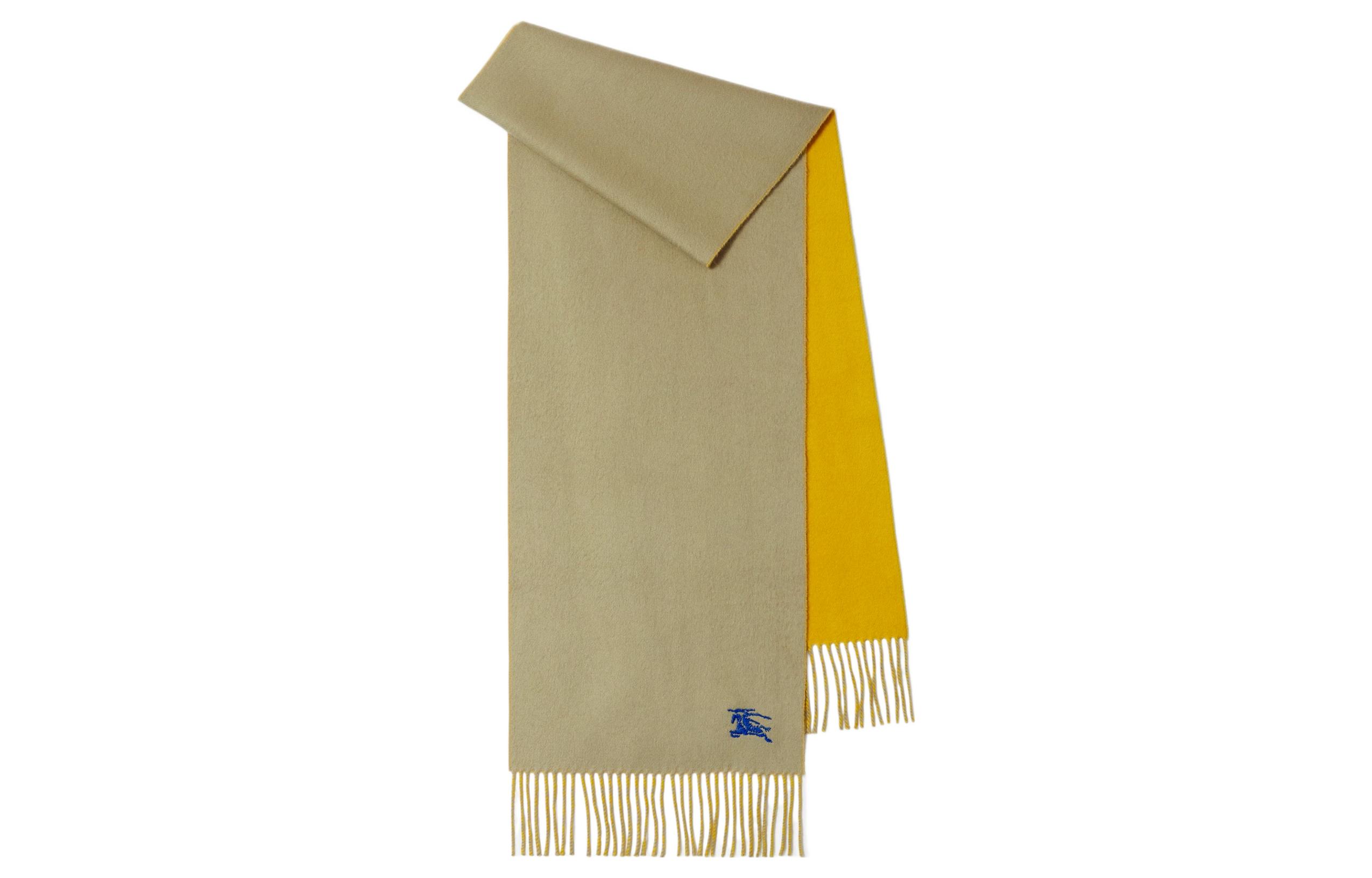 

Burberry Реверсивный кашемировый шарф, Hunter's Rice/Fall Pear Yellow