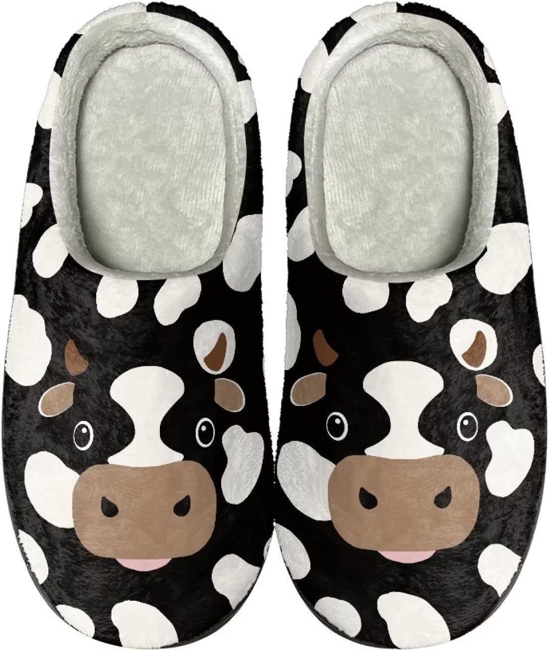 

Теплые тапочки для пары и семьи, осенне-зимняя обувь для дома и общежития, с мягкой подошвой и противоскользящей структурой, для женщин и мужчин Giftpuzz, Milk Cow