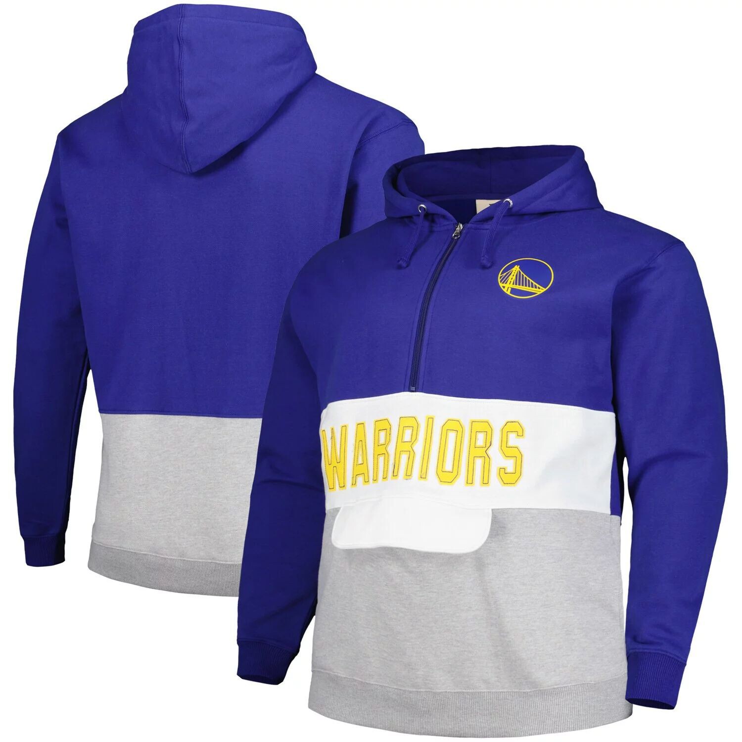 

Мужской фирменный анорак Royal Golden State Warriors Big & Tall с капюшоном на молнии до половины Fanatics