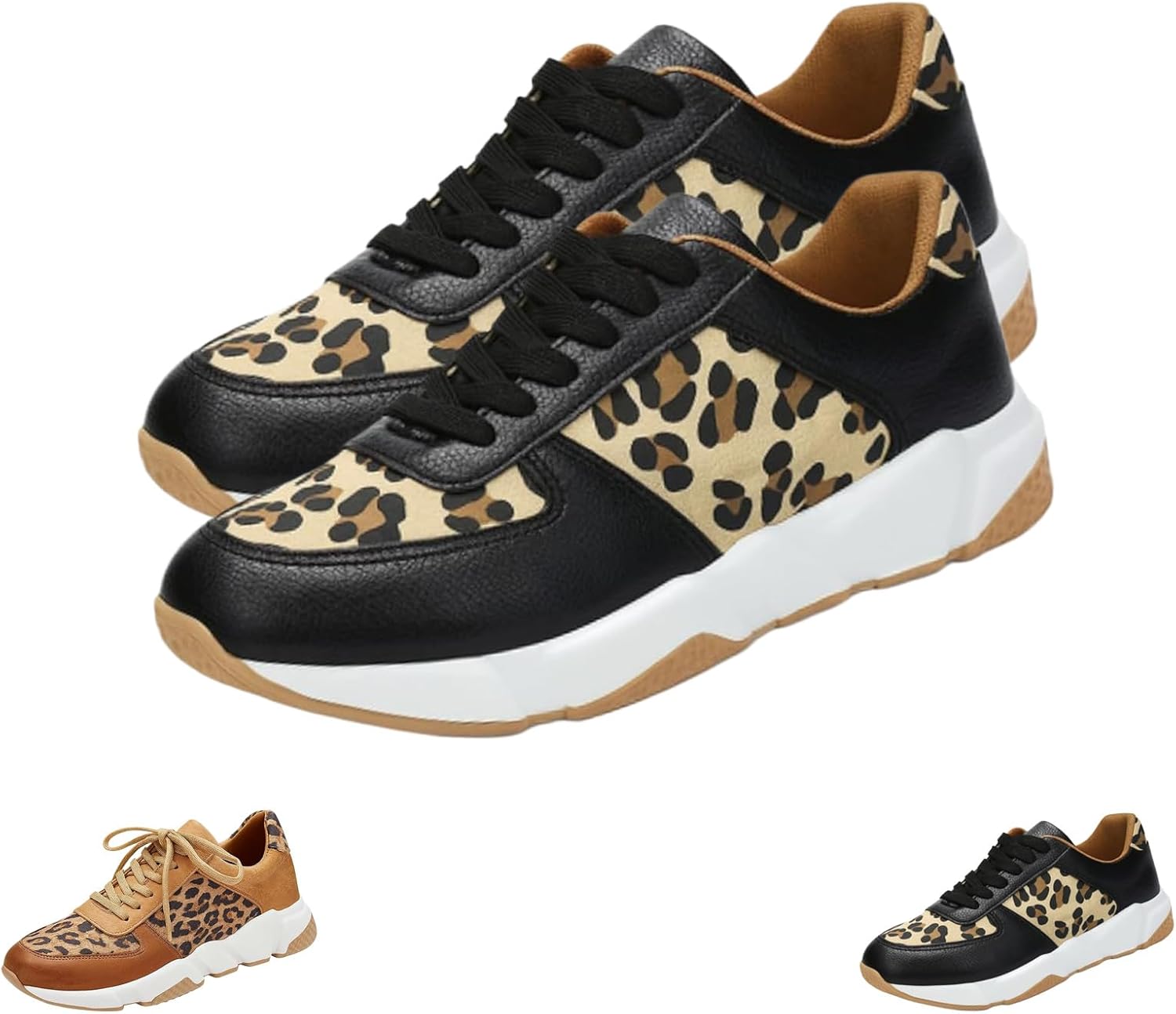 

Ортопедические кроссовки с леопардовым принтом Удобные леопардовые кроссовки Обувь с принтом «гепард», ортопедическая спортивная обувь для женщин и мужчин Generic, черный