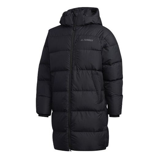 

Пуховик adidas Outdoor protection against cold Stay Warm hooded mid-length Down Jacket Black, черный