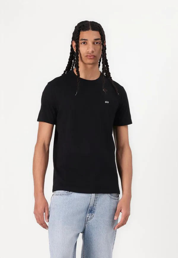 Повседневная мягкая базовая футболка с микрологотипом Gap, True Black