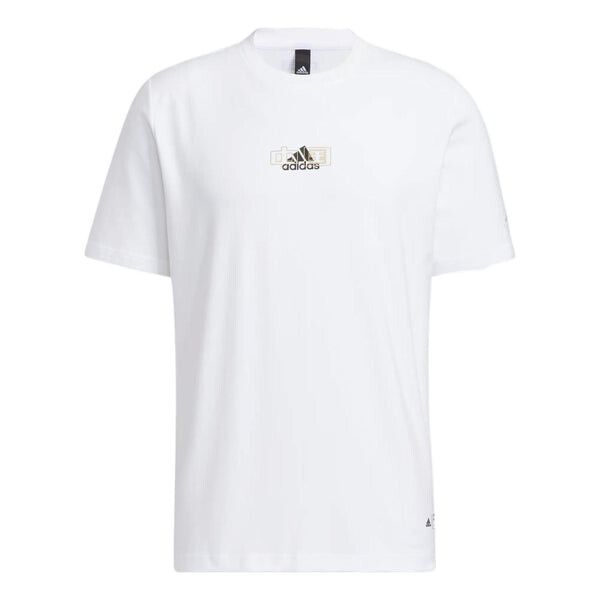 

Футболка adidas Solid Color Logo Breathable Round Neck Short Sleeve White, мультиколор