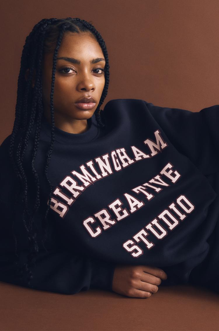 

Толстовка с университетским графическим принтом Pull And Bear, синий