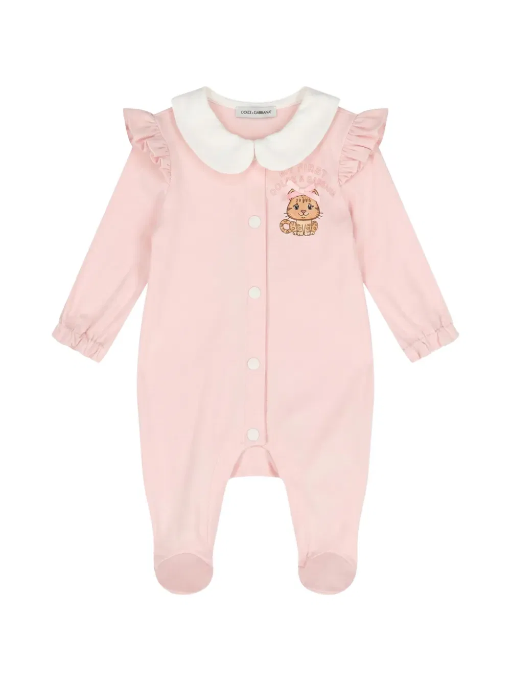Хлопковый комплект детского комбинезона Dolce & Gabbana Kids, розовый — фото 3