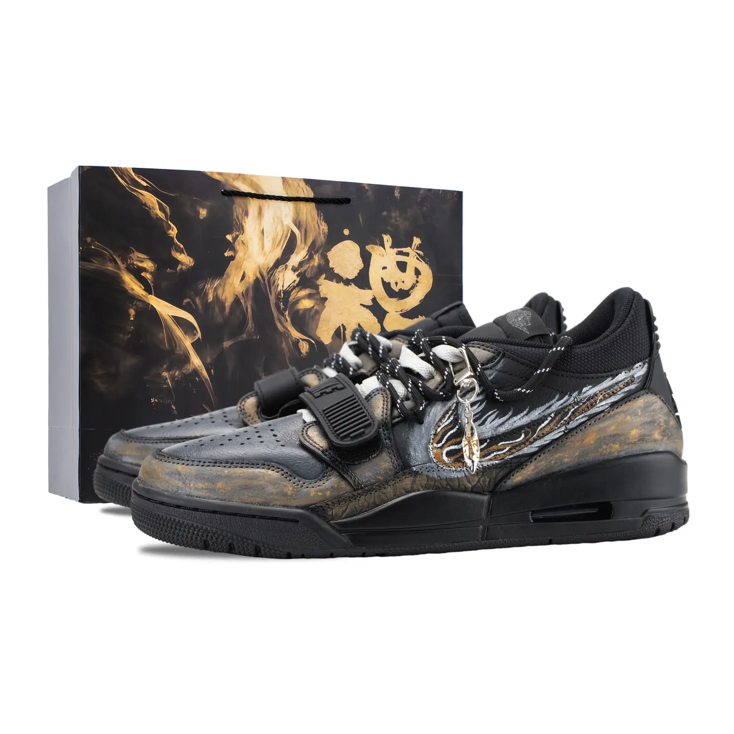 

Jordan Legacy 312 Black Flame Spirit устойчивые к истиранию винтажные баскетбольные кроссовки для мужчин Black Gold