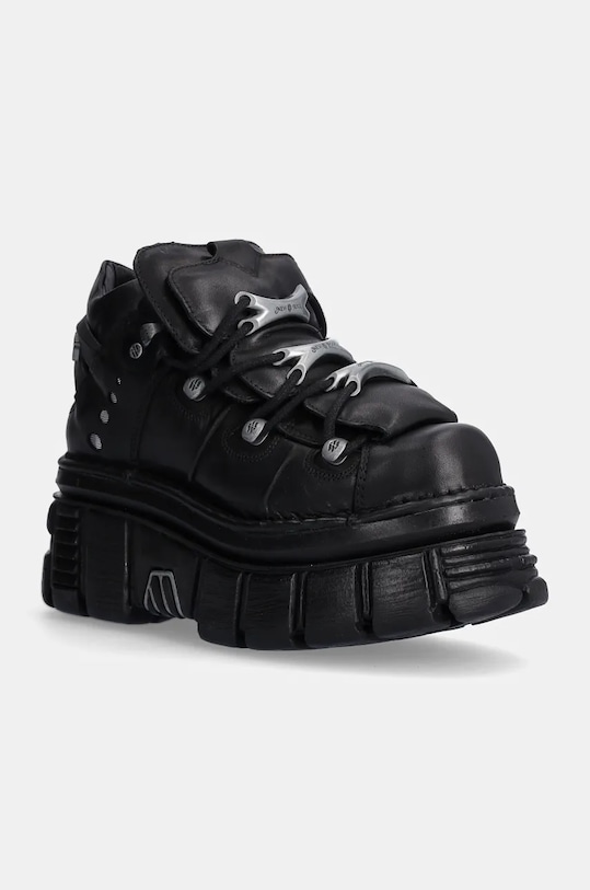 Кожаные кроссовки Negro + Nomada Negro + Tower Negro Lateral E-12 New Rock, черный
