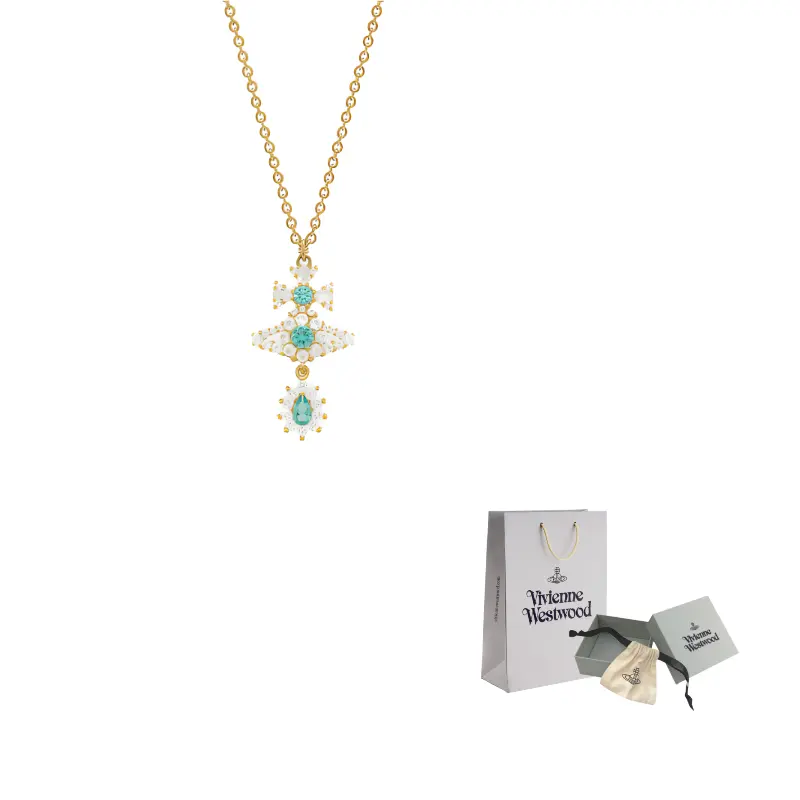 

Vivienne Westwood Кубический цирконий колье Women's Gold/Turquoise