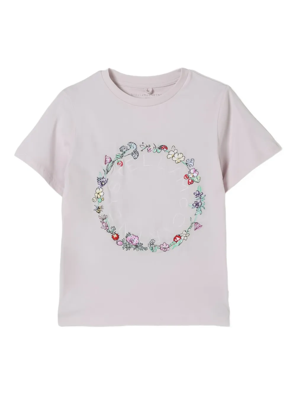 

Футболка с цветочной вышивкой Stella McCartney Kids, белый