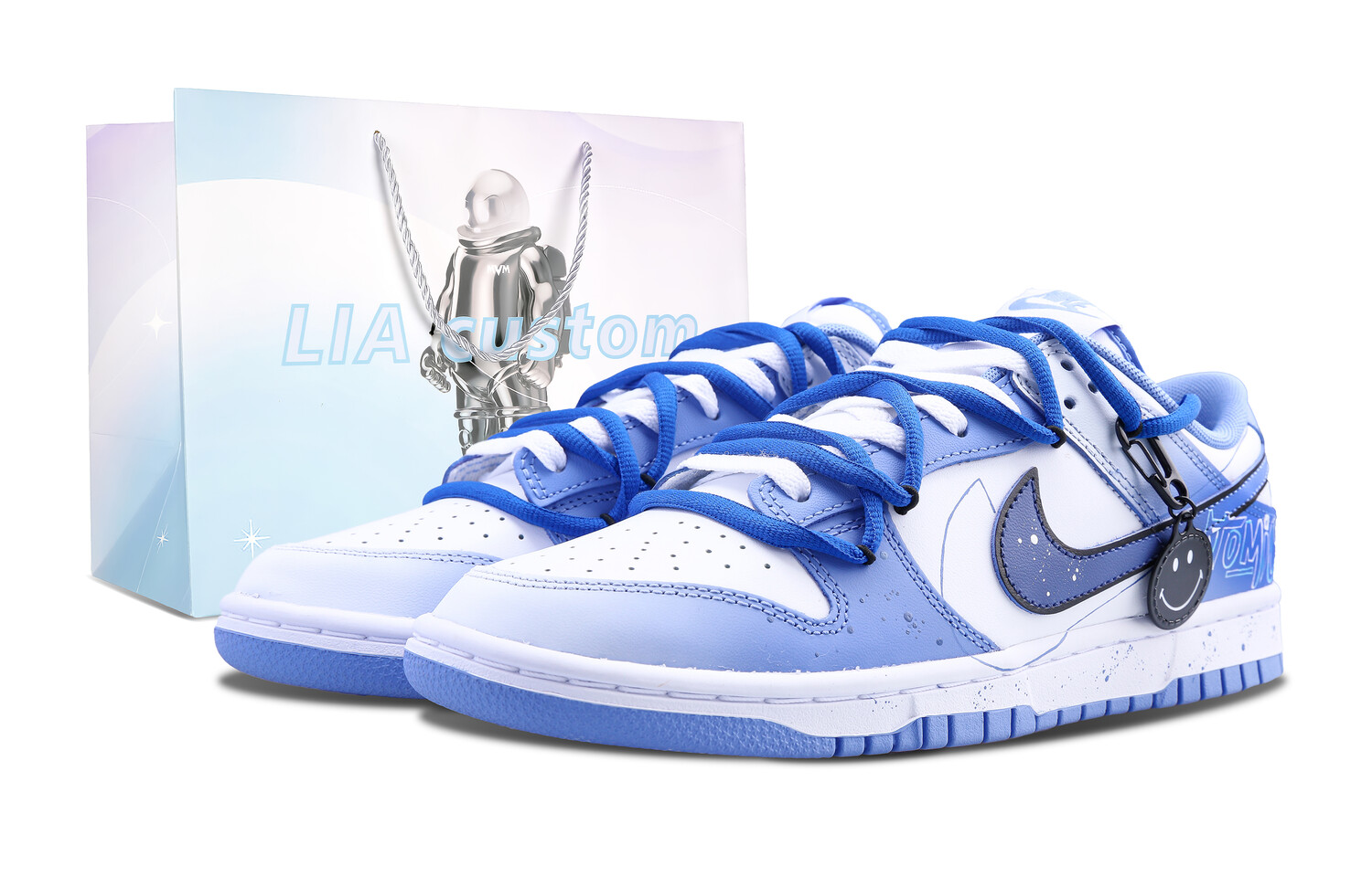 

Кроссовки Nike Dunk Skateboarding Shoes Unisex Low-top White, синий