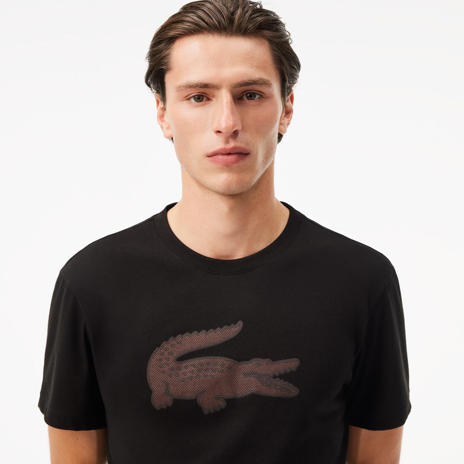 Футболка Lacoste Ultra Dry, мужская спортивная, черный/эспрессо — фото 2