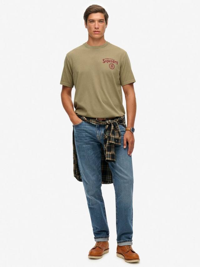 Футболка Tokyo Narrative свободного кроя Superdry, Light Khaki Green — фото 3