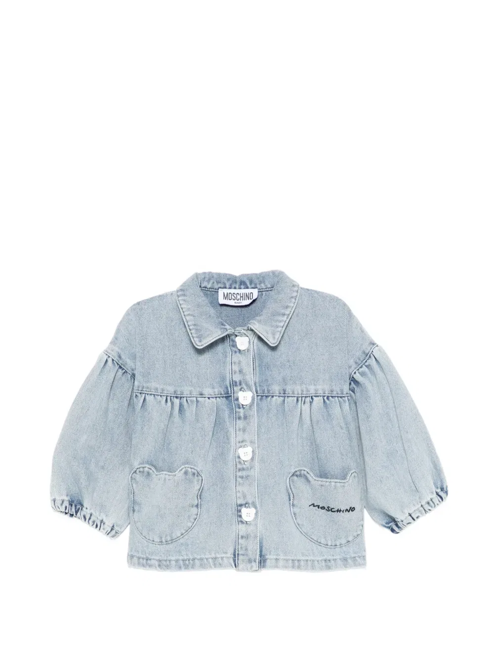 Куртка с рукавами-баллонами и карманами Moschino Kids, синий
