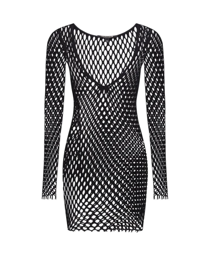 

Черная вязаная накидка для купальника Roberto Cavalli, черный