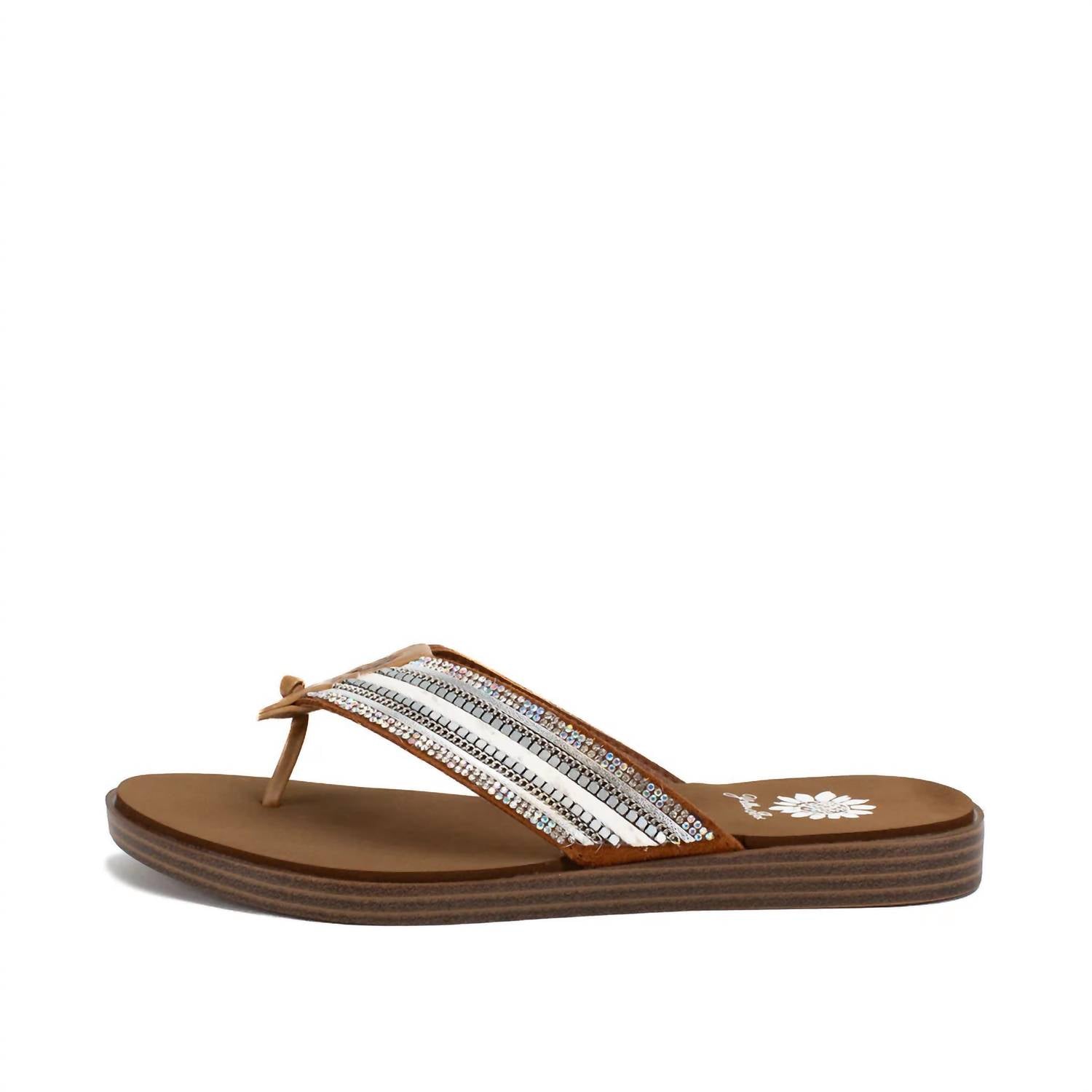 Женские шлепанцы Dataha Flip Flop Sandal в белом цвете Yellow Box — фото 2