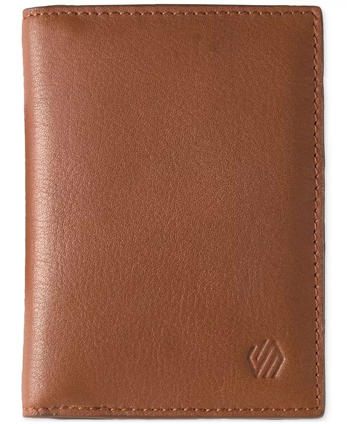 

Мужской кожаный кошелек-двухстворка Pebbled Leather Bifold Wallet Johnston & Murphy, коричневый/бежевый