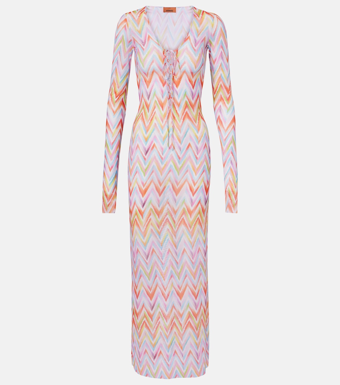 

Шифоновое пляжное платье с шевроном Missoni, Multicolor Micro Chevron
