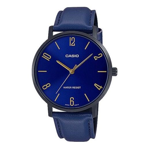 

Часы Men's CASIO Dress Series Classic Minimalistic 40mm waterproof Strap Mens Blue Analog, синий