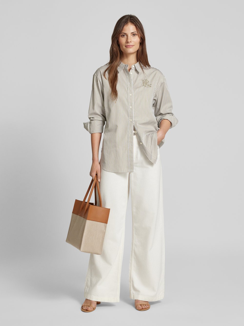 

Блузка-рубашка прямого кроя с вышитым логотипом, модель «KOTTA» Lauren Ralph Lauren, зеленый