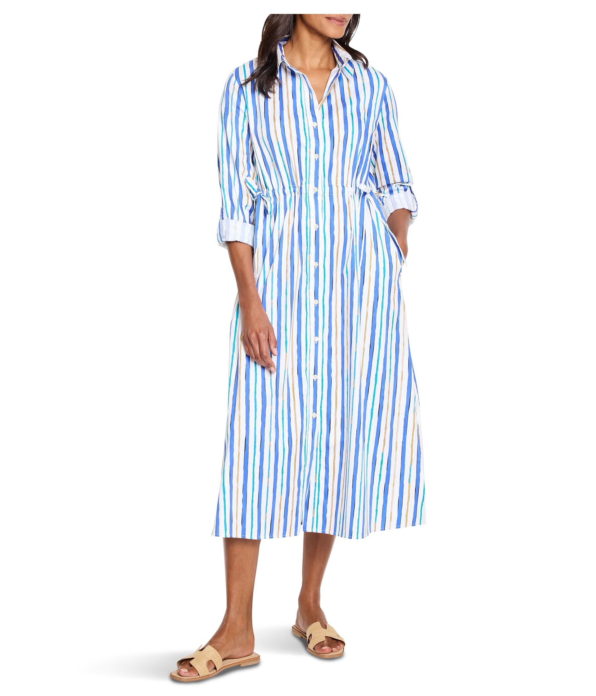 

Платье NIC+ZOE Petite Oasis Stripe Jamie Dress, черный мульти