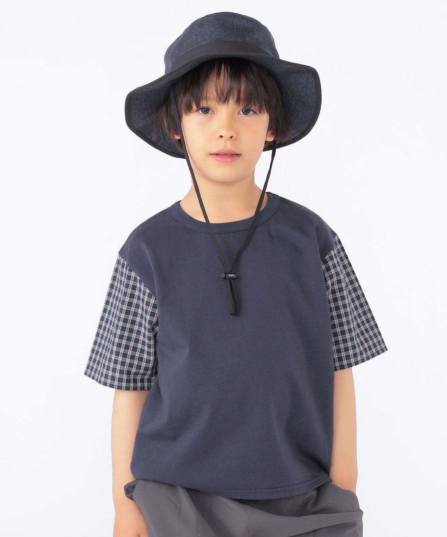 Детская футболка с коротким рукавом в клетку (100-130 см) SHIPS KIDS, Navy — фото 2