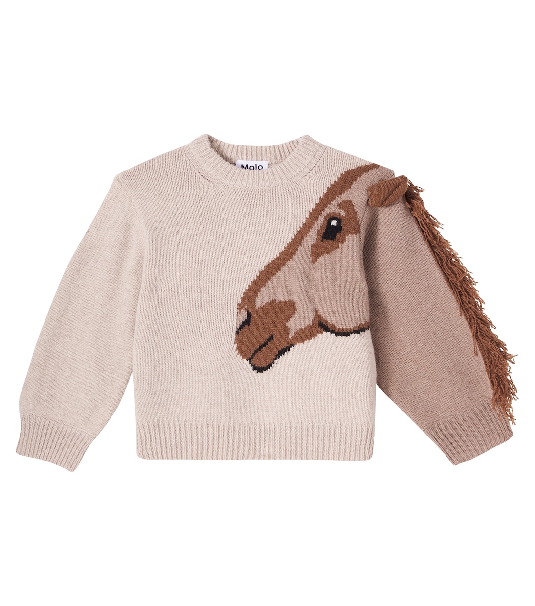 

Джемпер из шерсти с бахромой Gisela Molo, Horse Knit