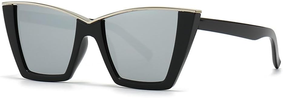 

Винтажные солнцезащитные очки в форме «кошачий глаз» с крупной оправой для женщин. Модные солнцезащитные очки в стиле панк, стильные и сексуальные HVTVTLA, Black Silver