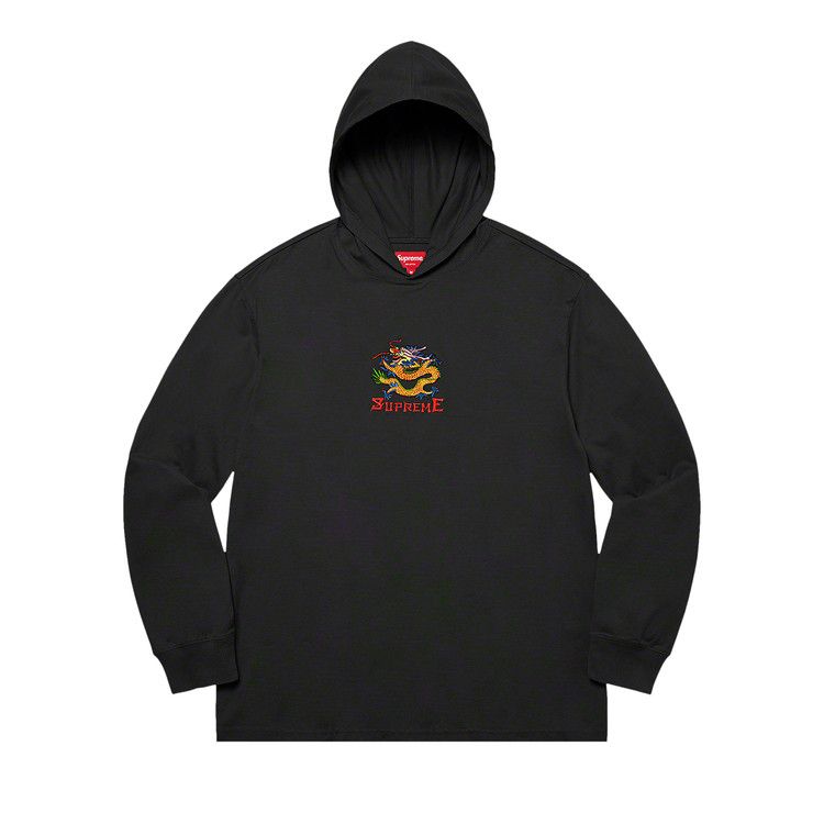 

Топ Supreme Dragon Hooded Long-Sleeve Top, Black