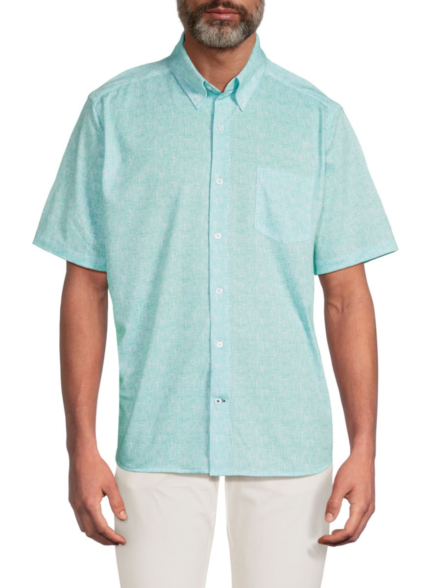 

Текстурированная рубашка с коротким рукавом American Heritage, цвет Aqua Green