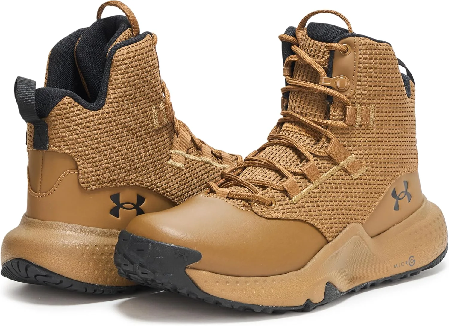 Мужские тактические и военные ботинки Under Armour Micro G Stellar Mid, коричневый/черный — фото 2