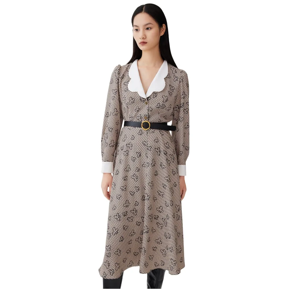 

Платье Lily Vintage Polka Dot long, бежевый