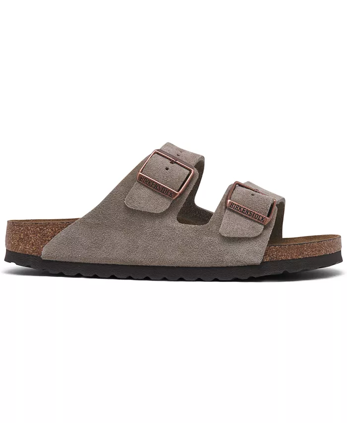 Женские сандалии Arizona Soft Footbed из замши и кожи от Finish Line Birkenstock, коричневый/бежевый — фото 2