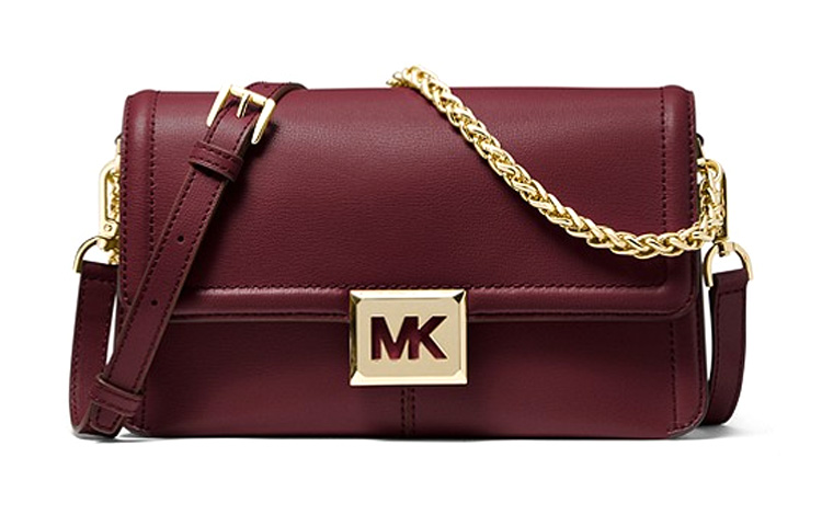 

MICHAEL KORS Соня кожаная сумка через плечо среднего размера женская ягодно-фиолетовая