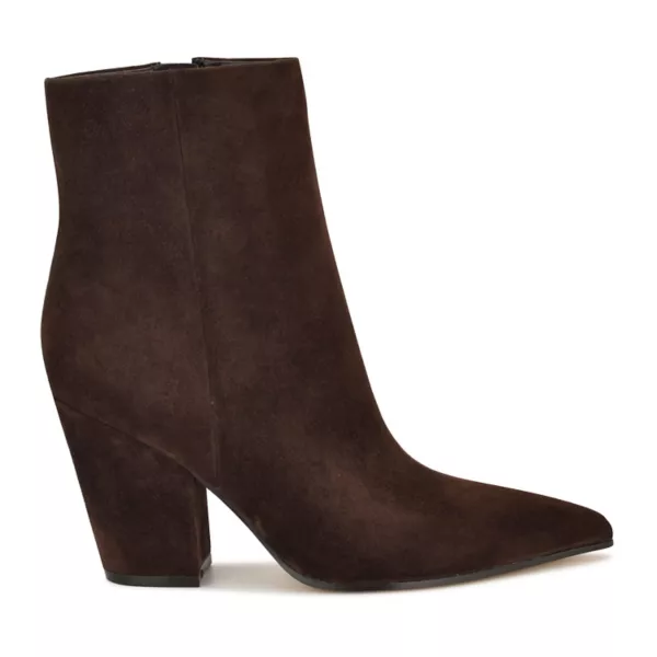 Женские ботильоны Ariza на устойчивом каблуке Nine West, цвет dark brown suede — фото 2