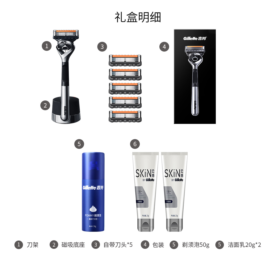 Фенг Инь Чжи Шун серия мужские инструменты для бритья Gillette — фото 2