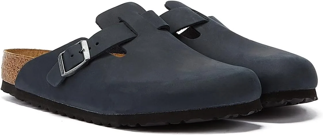Шерстяные сабо и мюли Birkenstock Boston унисекс для взрослых, черный