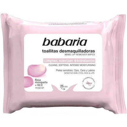 

Салфетки для снятия макияжа с шиповником — 25 шт., Babaria