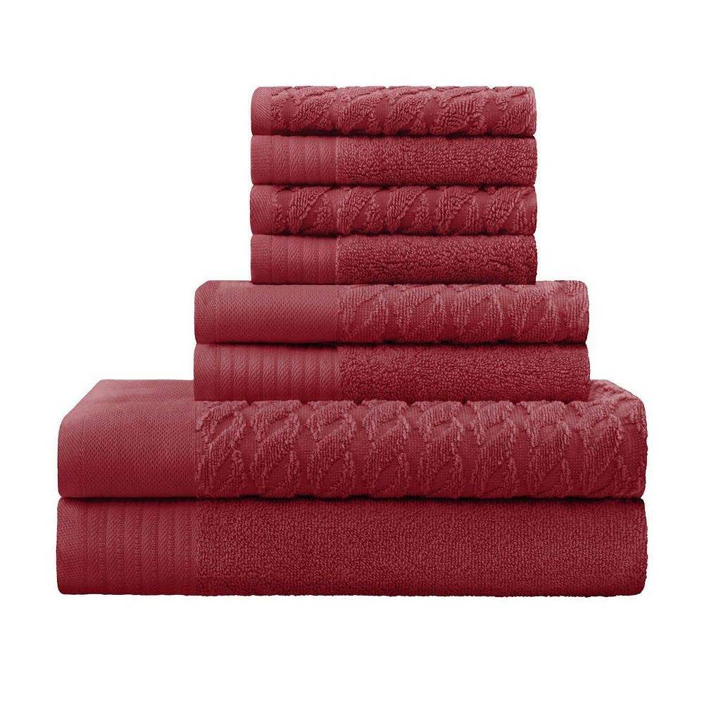 

Набор однотонных полотенец из турецкого хлопка SUPERIOR из 8 предметов, цвет Maroon