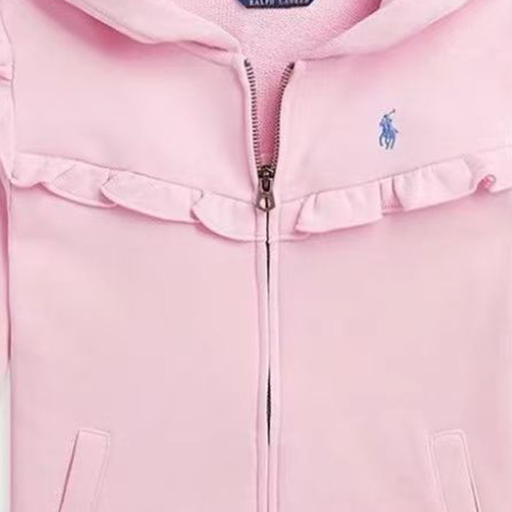 Кардиган с капюшоном и вышитым логотипом Polo Ralph Lauren, розовый — фото 4