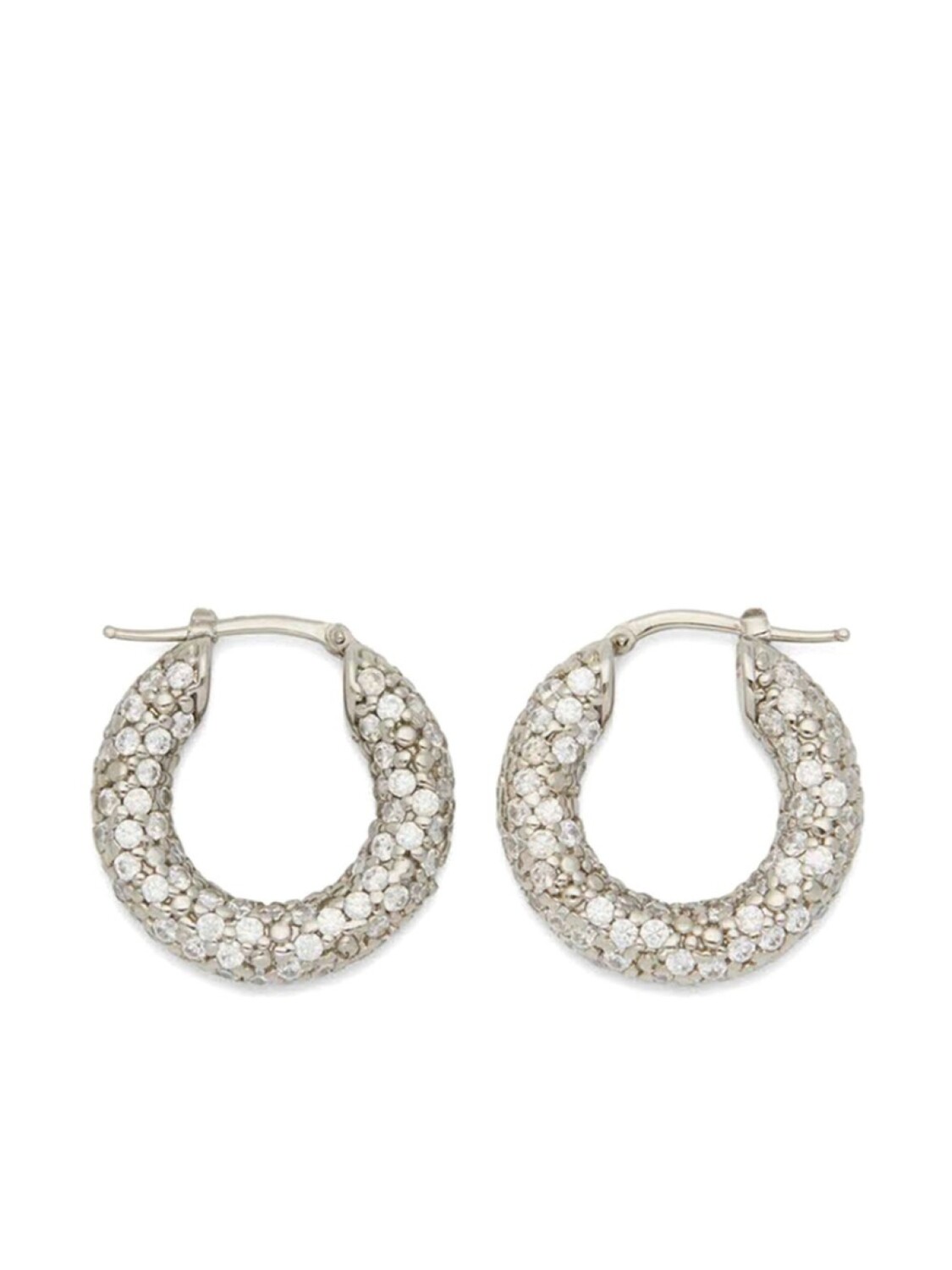 

Серьги-кольца с кристаллами Jil Sander, серебряный