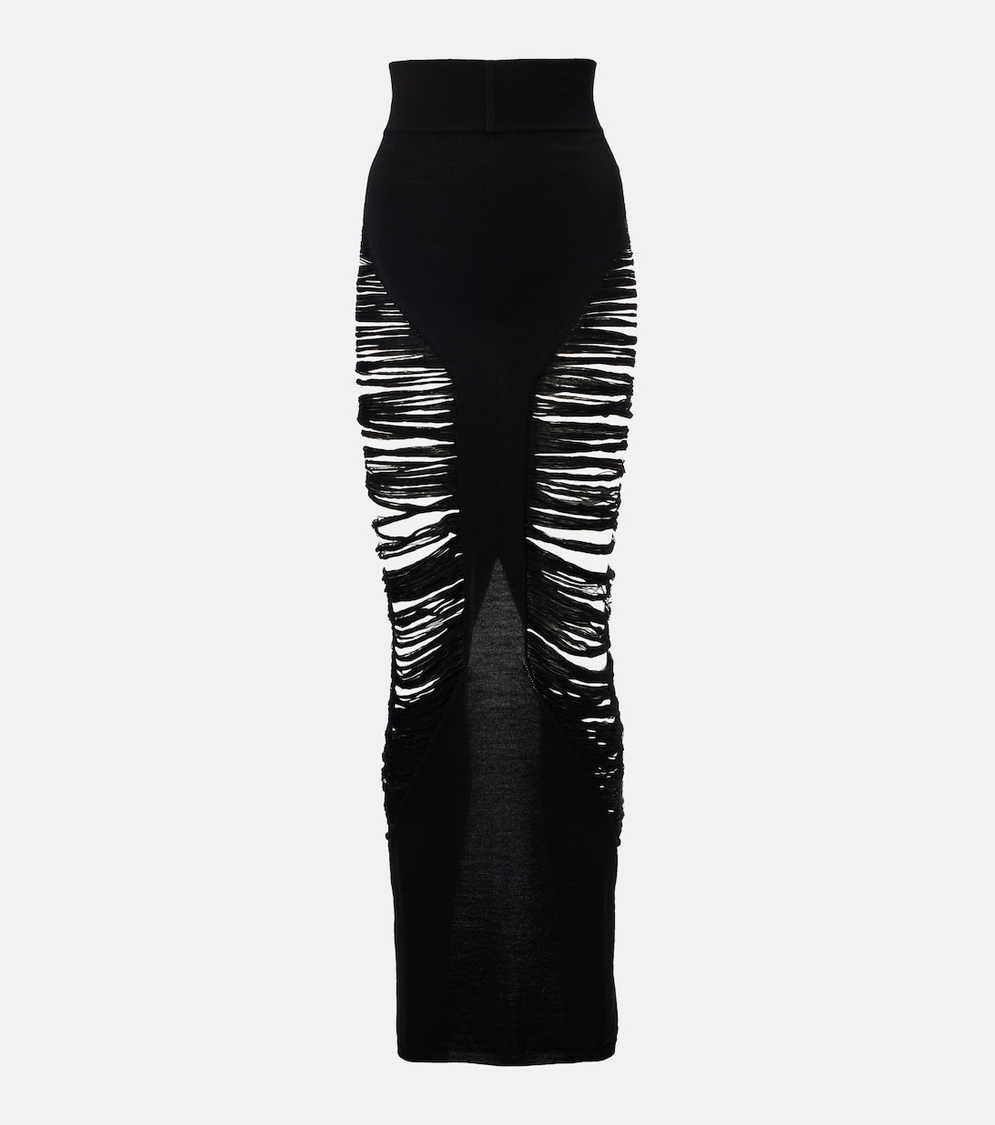 

Длинная юбка из шерсти Pillar Rick Owens, черный