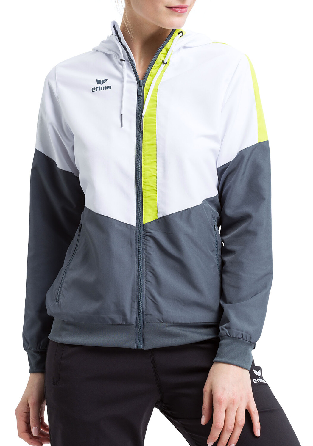 

Спортивная куртка erima Squad Tracktop Jacke, цвет weiss/slate grey/bio lime