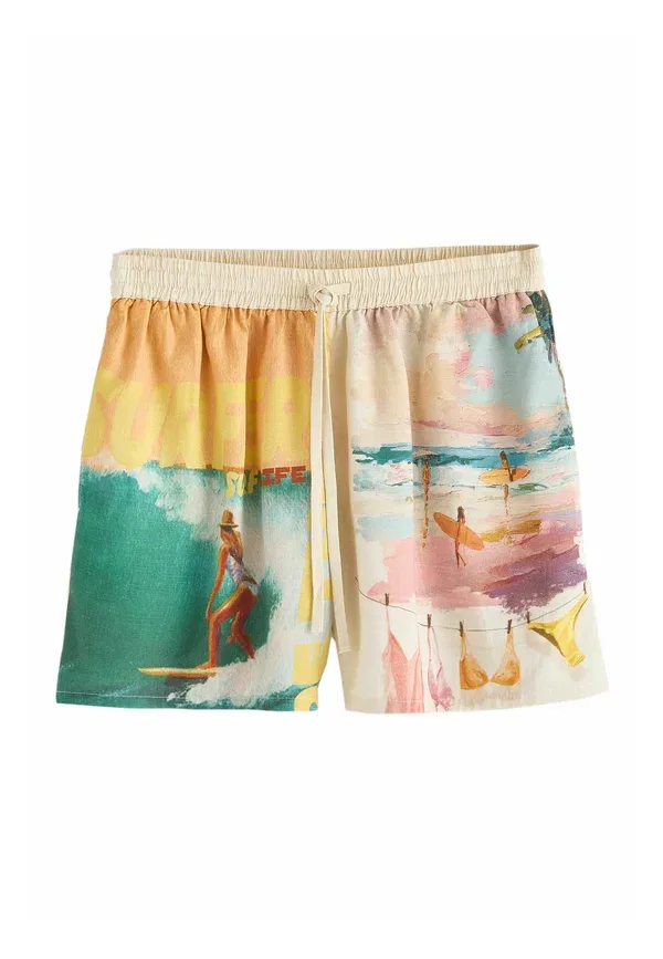Шорты Next, surfer scenic print, свободная посадка на резинке