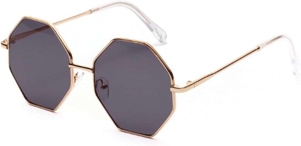 

Солнцезащитные очки Polygon для женщин, маленькая металлическая оправа, солнцезащитные очки для мужчин с защитой от УФ-излучения, модный аксессуар для очков generic, Gold Grey