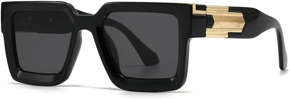 

Классические солнцезащитные очки с большой вогнутой оправой для женщин и мужчин, роскошные дизайнерские винтажные панк-очки, популярные очки для вождения SZVVBKK, Black Black