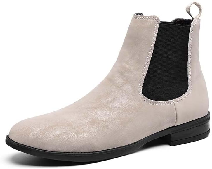 

Мужские ботинки Vtiao из натуральной кожи Челси, модная ретро-куперированная кожа, высокие кожаные ботинки, модные деловые кожаные ботинки, мужские повседневные ботинки, противоскользящие, прочные, мягкие, бежевый