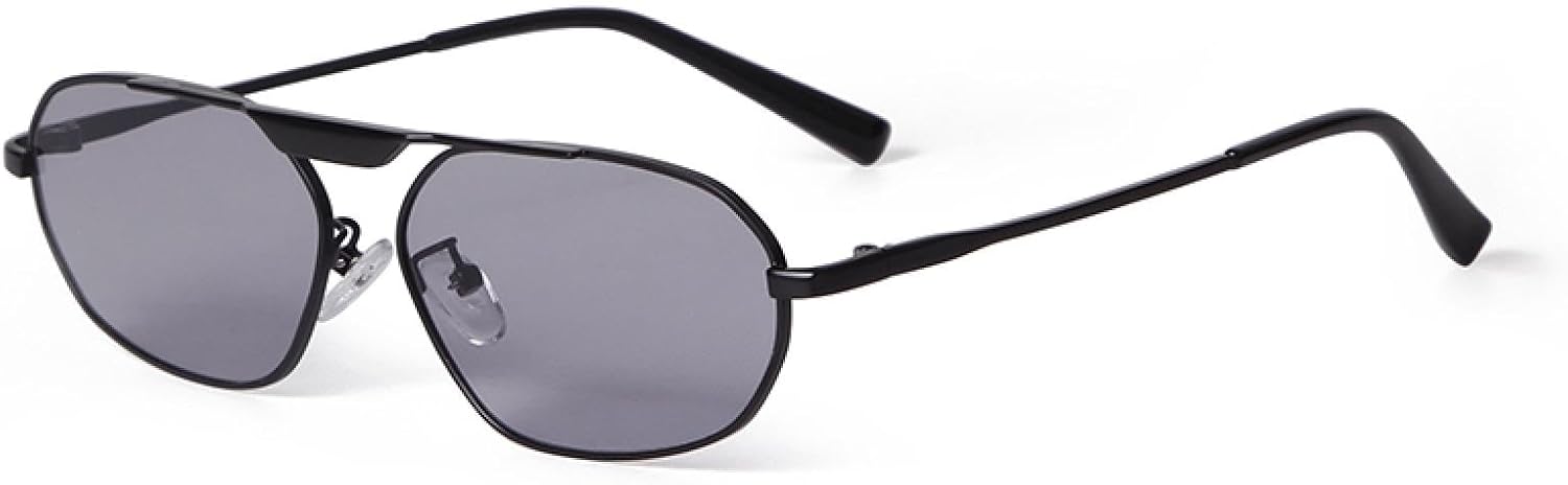 

Модные солнцезащитные очки в металлической оправе овальной формы в стиле ретро для женщин и мужчин, защита от УФ-излучения UV400, маленькие, черные, для улицы WNCKSQ, C7