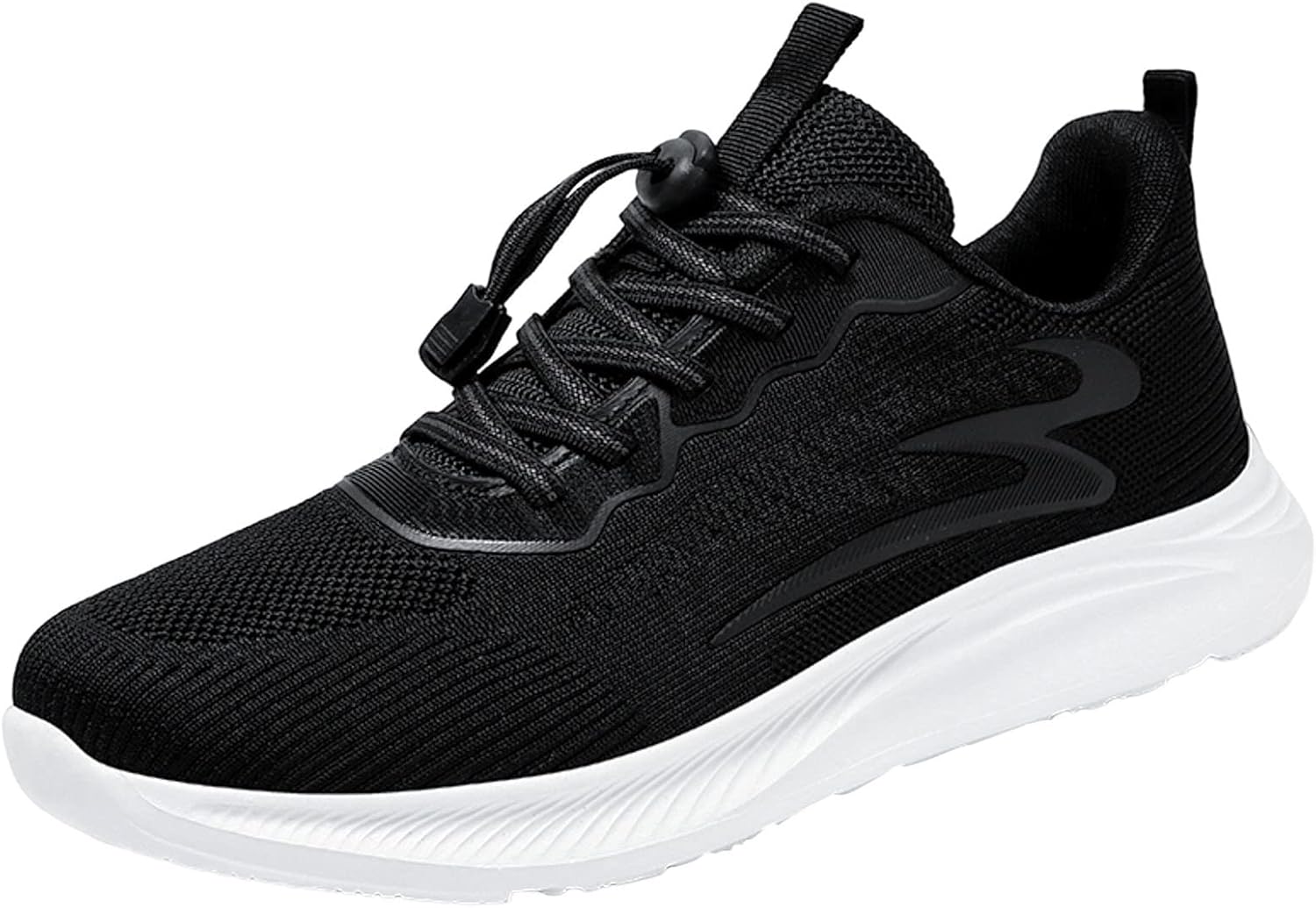 

Кроссовки IWIHMIV для мужчин, повседневные, легкие, дышащие, однотонные, для бега и спорта, черный