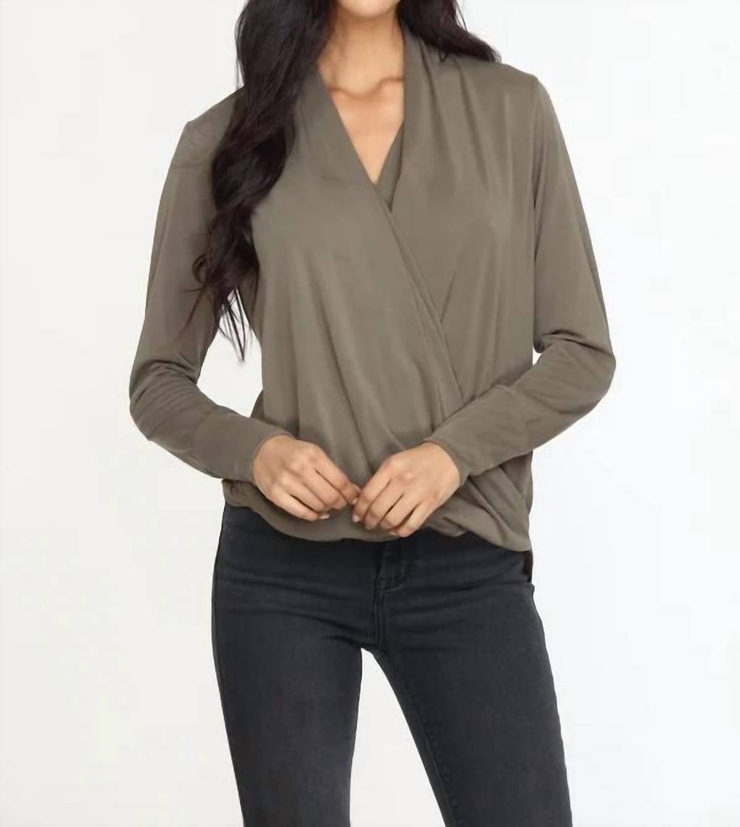 

Топ-сюрплис Cupro Draped Olive Veronica M