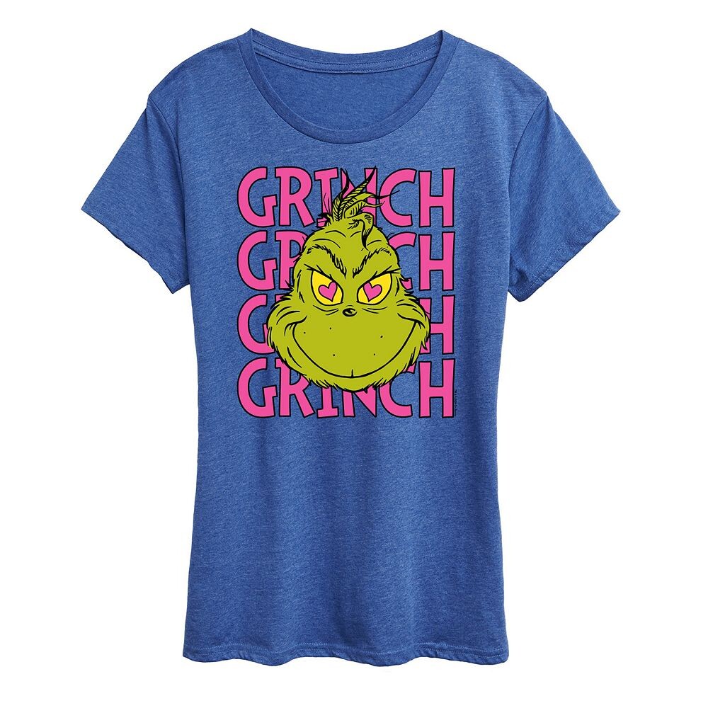 

Женская футболка с рисунком Grinch Licensed Character, цвет Heather Royal Blue